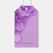 Paarse 3D bloemen trouw bedankt Cadeaulabel (Achterkant)