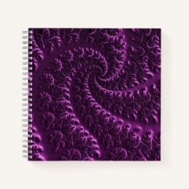 paarse 3d Mandelbrot fractale helix-curve Notitieboek