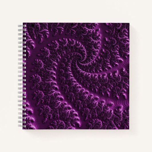 paarse 3d Mandelbrot fractale helix-curve Notitieboek (Voorkant)