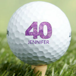 Paarse 40ste verjaardag Golfer Gift 40 jaar elegan Golfballen