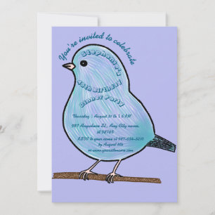 Paarse 45e verjaardag Cute Bird Dinner Party Kaart