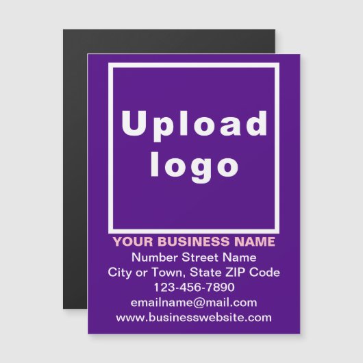 Paarse 4,25 inch x 5,6 inch magnetisch Visitekaart (Voorkant / Achterkant)