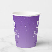 Paarse 50 en Fabulous 50th Verjaardagsfeest Papieren Bekers (Rechts)
