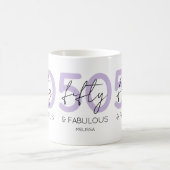 Paarse 50 en fantastische Script 50ste verjaardags Koffiemok (Center)