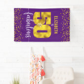 Paarse 50 en fantastische verjaardag gouden folie  spandoek (Insitu)