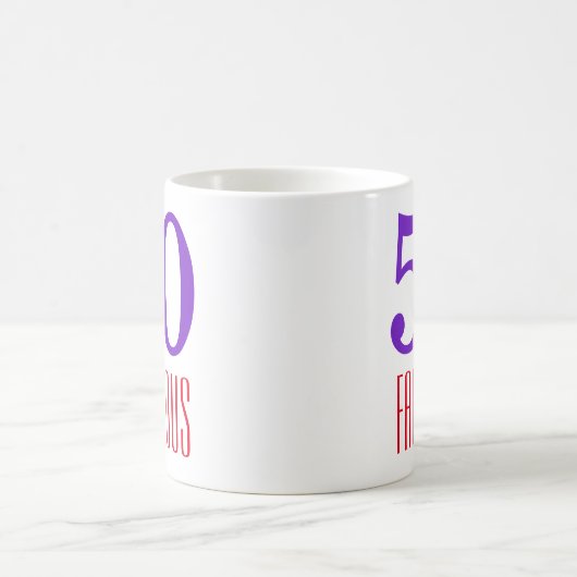 Paarse 50 en geweldig cadeau koffiemok (Center)