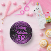 Paarse 50 fantastische verjaardagen papieren kommen (Feest)