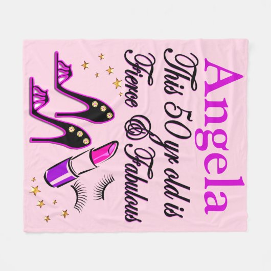 PAARSE 50E VERJAARDAG DIVA GEPERSONALISEERDE DEKEN (Voorkant (Horizontaal))