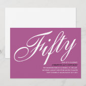 Paarse 50e verjaardag kaart (Voorkant / Achterkant)
