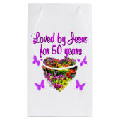 PAARSE 50E VERJAARDAG ONTWERP KLEIN CADEAUZAKJE (Achterkant)