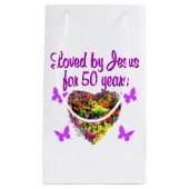 PAARSE 50E VERJAARDAG ONTWERP KLEIN CADEAUZAKJE (Voorkant)