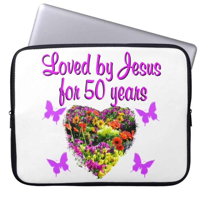  PAARSE 50E VERJAARDAG ONTWERP LAPTOP SLEEVE (Voorkant)