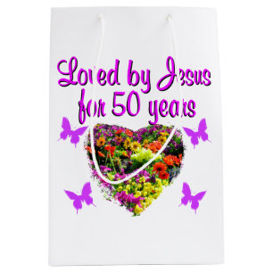 PAARSE 50E VERJAARDAG ONTWERP MEDIUM CADEAUZAKJE