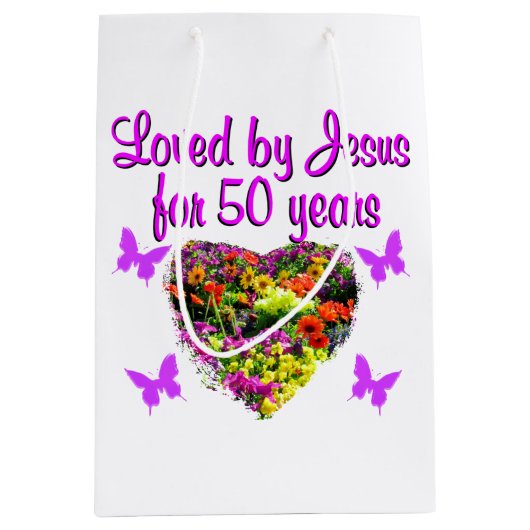  PAARSE 50E VERJAARDAG ONTWERP MEDIUM CADEAUZAKJE (Voorkant)