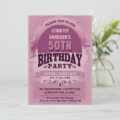 Paarse 50e verjaardag Typografie Kaart (Staand voorkant)