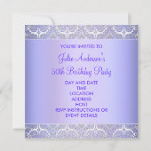 Paarse 50e verjaardagsfeestuitnodiging Paarse 50e Kaart (Achterkant)