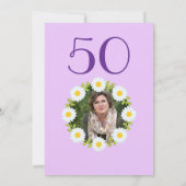 Paarse 50ste verjaardag Eenvoudige Paarse Zonneblo Kaart (Achterkant)