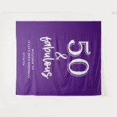 Paarse 50ste verjaardagsfeest wandkleed (Voorkant (horizontaal))