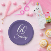 Paarse 60 en brutale verjaardagsfeest papieren bordje (Feest)