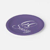 Paarse 60 en brutale verjaardagsfeest papieren bordje (Gekanteld)