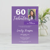 Paarse 60 en fantastische 60e verjaardagsfeestje f kaart (Staand voorkant)