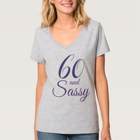 Paarse 60 en Zassy Birthday Gift T-shirt (Voorkant)