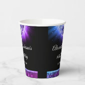 Paarse 60ste Verjaardagsfeestje 70's Disco Ball Papieren Bekers (Links)