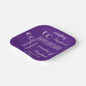 Paarse, 60ste Verjaardagsfeestje Herhalende Naam V Papieren Bordje (Gebogen)