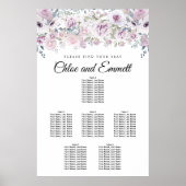 Paarse 6-tabel 6-tabel witte flacon poster (Voorkant)