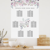 Paarse 6-tabel 6-tabel witte flacon poster (Keuken)