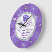 Paarse 6e, 24e, 33e jubileumcadeaus, elk jaar grote klok (Hoek)