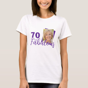 Paarse 70 en Fabulous 70e verjaardag foto T-shirt