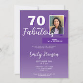 Paarse 70 en fantastische 70e verjaardagsfeestje f kaart (Voorkant)