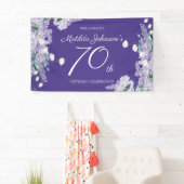 Paarse 70e verjaardag van de Florale Elegant van W Spandoek (Insitu)