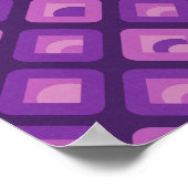 Paarse 70s retro zonneblokpatroon poster (Hoek)