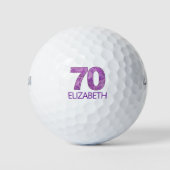Paarse 70ste verjaardag Golfer Gift 70 jaar elegan Golfballen (Voorkant)