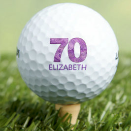 Paarse 70ste verjaardag Golfer Gift 70 jaar elegan Golfballen