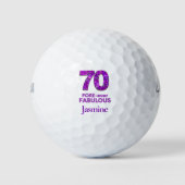 Paarse 70ste verjaardag zus cadeau - Fabulous 70 Golfballen (Voorkant)