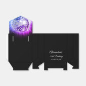 Paarse 70ste verjaardagsfeestje 70's Disco Ball Bedankdoosjes (Uitgevouwen)