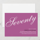 Paarse 70ste verjaardagsuitnodigingen kaart (Voorkant / Achterkant)