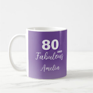 Paarse 80 en Fabulous 80ste verjaardag foto koffie Koffiemok