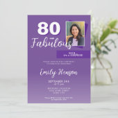Paarse 80 en fantastische 80e verjaardagsfeestje f kaart (Staand voorkant)