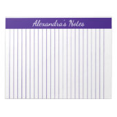Paarse 8.5x11 Letter-grootte links Verticale naam Notitieblok (Voorkant)