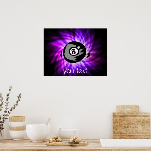 Paarse 8 bal poster (Keuken)