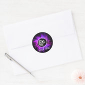 Paarse 8 bal ronde sticker (Envelop)
