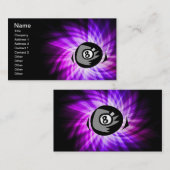 Paarse 8 bal visitekaartje (Voorkant / Achterkant)