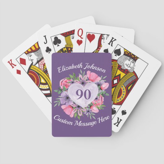 Paarse 90e 'Birthday'-speelkaarten Pokerkaarten (Achterkant)