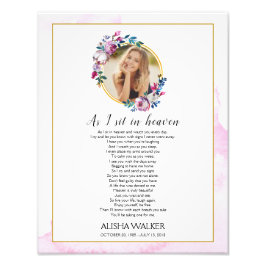 Paarse A Ik zit in Heaven Memorial Welkomstbord Foto Afdruk