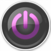 Paarse aan/uit-Sticker – Cool & Modern Style Sticker (Voorkant)