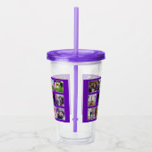 Paarse Aangepast bruiloft Foto Collage Acryl Drinkbeker (Rechts)